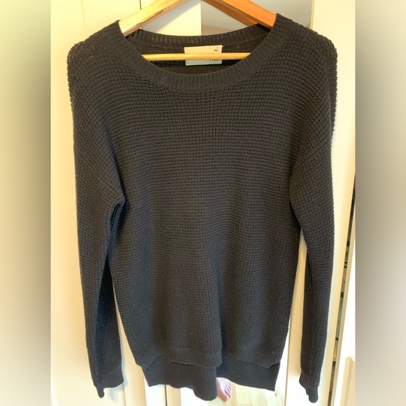 This Wilfred Free Black waffle knit sweater is very soft and comfy. - Picture 1 of 4